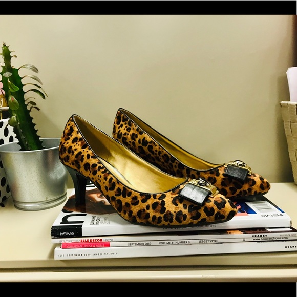 Naturalizer leather leopard print heels - Picture 6 of 8